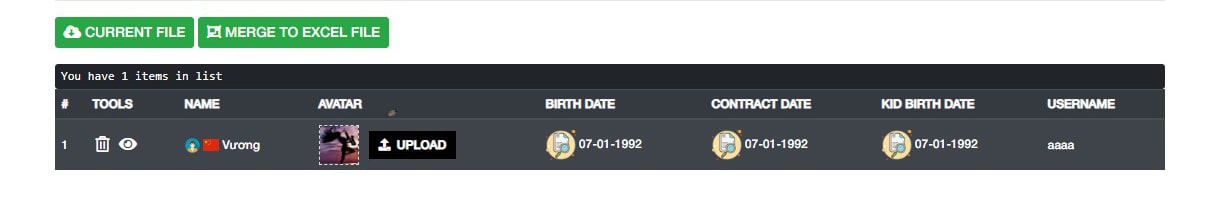 YSVN - Birth Card